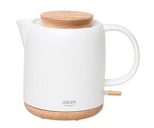 ADLER AD 1304 Ceramic Electric Kettle, 1.0L, 360° Rotating Base, Rated Power: 1200W, Healthy Ceramic Housing