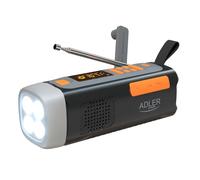 Adler AD 1920 Emergency Radio with Solar Panel Hand Generator and Power Bank 4500mAh FM AM SW Bluetooth 5.0 LED Torch Camping Lamp SOS USB C Outdoor Survival Camping