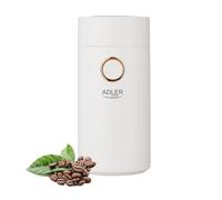 Adler AD 4446wg Electric Coffee Grinder, Stainless Steel, 150 W, Capacity up to 75 g, Coffee Beans, Coffee Grinder with Safety Blockage, White-Gold
