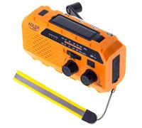 ADLER AD1197 Solar Emergency Radio AM FM, Dynamo Hand Crank Self-powered, Power Bank 1200mAh with Battery Charging Indicator, USB-C Connection for Mobile Phone, LED Flashlight, SOS Alarm