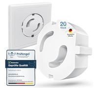 Adlersfeld® Sockets Child Lock (Pack of 20) - Child Safety Socket for Protection Against Electric Shocks - Easy Installation without Gluing - Socket Protector White - Safety for Baby and Children