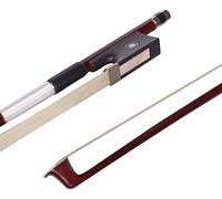 ADM 1/2 Half Size Student Violin Bow, Well Balanced Handmade Brazilwood Bow with Horsehair, Ebony Frog with Pearl Eye and Pearl Slide, Brown