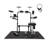 ADM Electronic Drum Set With Amplifier 4 Quiet Mesh Pads, Electric Drum Kit For Beginngers with Cymbals, USB MIDI, 2 Pedal, Throne, Headphones, Drumsticks, Melodics Lessons
