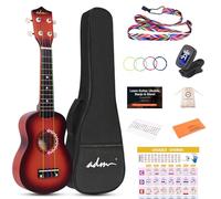 ADM Hawaiian Ukulele for Beginners Wooden Ukulele Set for Children Adults Students Beginners Professional Ukulele Set with Teaching Bag Tuner