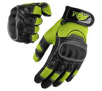 ADM Ladies Cow Hide Leather Full Finger lightweight Summer Motorbike Driving Climbing Hiking Riding Racing Sports Gloves for Ladies in 4 elegant colors 9001 LDY (9001 Flouroscent LDY, S)
