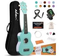 ADM - Soprano Ukulele for Beginners 21 Inch Hawaiian Wooden Ukulele Kit for Kids Adults Students Beginners Professional Ukalelee Pack with Bag Strap