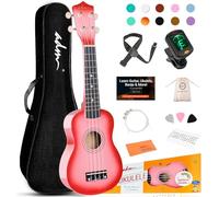 ADM Ukulele for Beginners, Wooden Ukulele, Hawaiian Ukulele for Children, Adults, Students, Beginners, Professionals, Ukulele with Free Lessons, Bag Belt