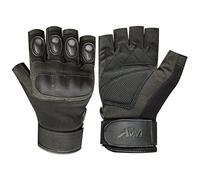 ADM Ultimate Men's Half Finger Outdoor Activities Sports Finger Less Camping Hiking Cycling Motorbike Racing Pro Biker Riding Hunting Outdoor Sports Gear Gloves Model - 9016 (9016-Black, XL)