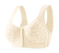 ADMAY Women’s Sexy Lace Front Fastening Front Close Bras V-Neck Full Coverage No Steel Ring Top Breathable Comfort Mesh Fixed Padded Stretchy Ladies Everyday Activewear Bras Yoga Gym Workout Fitness
