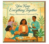 Administrative Professionals' Day Card - You Keep Everything Together - Thank You Appreciation Card for Admin Assistant, PA or Office Team