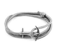 Anchor & Crew Classic Grey Admiral Anchor Silver and Rope Bracelet - No Gift Wrapping