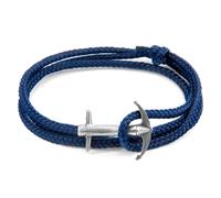 Anchor & Crew Navy Blue Admiral Anchor Silver and Rope Bracelet - No Gift Wrapping