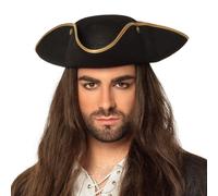 Boland 81934 pirate Admiral Henry Hat, Solid, Black, Standard Size