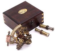 Admiral's Antique Reproduction Micrometer Drum Readout Black Finished Solid Brass Sextant