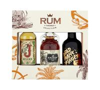 Admiral's Old J, Kraken and Dead Man's Fingers Miniture Gift Set. A Selection of Spiced Rum gift set by Blue Tree Gifts, including 3 x 5cl bottles. Perfect for Rum Lovers Christmas and Birthdays