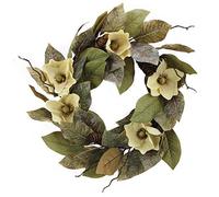 Admired By Nature 24" Magnolia Pine for Home Office Front Door Wreath, Wall Hanging Arrangement Decoration
