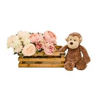 Admired By Nature Natural Wood Crate with Metal Corner Design, 11x8