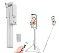 Admissioni 6 in 1 Wireless Bluetooth Selfie Stick, Selfie Stick Tripod with Remote with Light, for Travel, for iPhone, 3 Light Modes (white, Light Filling)