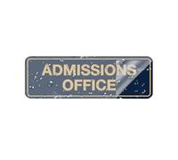 Admissions Office Sign Metal Tin Plaque With Gold Lettering Self Adhesive Backing For University College School Office Door Wall Decoration Professional Elegant Display 4×16 Inch