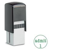 Admit 1 Stamp - Self Inking Green Ink Stamper - Approx. 19mm