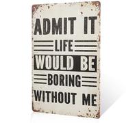 Admit Life Is Boring Metal Wall Art Sign, Decorative Metal Sign for Living Room, Home Decor