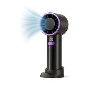 Admitir 2025 Handheld Fan - Portable, USB Rechargeable Mini Fan with 5 Speeds, LED Display, Foldable Design & Long Battery Life - Ideal for Home, Office, Travel, Outdoor & Desk Use. (Dark Grey)