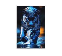 ADMLIE Black Panther Abstract Art Deco Poster Room Aesthetic Print Art Wall Painting Canvas Modern Bedroom Decor 16x24inch(40x60cm)