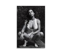 ADMLIE Kim Kardashian Sexy Actress Black And White Art Poster Canvas Art And Wall Art Picture Print Modern Family Bedroom Decors 16x24inch(40x60cm)