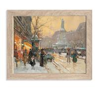 Admmixoo Vintage Oil Painting Canvas Prints Famous Painter Classic Landscape Poster Decor Paintings Wall Art Prints Retro Gallery Wall Decor (Place de la République, 36L x 28W cm, Framed)