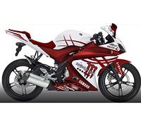 ADMOTO ABS plastic Motorcycle Injection Pre-Drilled Hole Cowl Fairings Bodywork Kit Complete Set For Yamaha R125 2008-2012 (red+white)