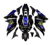 ADMOTO ABS plastic Motorcycle Injection Pre-Drilled Hole Cowl Fairings Bodywork Kit Complete Set For R125 2008-2013 2014-2018 (Blue Black, 2014-2018)