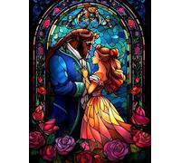 ADMXGYQD Paint by Numbers for Adults, Advanced - Beauty and The Beast, Paint by Numbers Set for Adults, Beginners, DIY Easy Painting with Acrylic Rose Flowers, Paint by Numbers 40 * 50cm