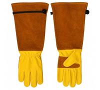 Admygo 1 Pair Long Leather Gardening Gloves for, Extra Long Thorn Proof Work Gloves, Heavy Duty Puncture Resistant Garden Gloves for Rose Pruning, Yard Work & Landscaping,Women & Men
