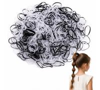 Admygo 1000 Pcs Black & Clear Mixed Mini Elastic Hair Rings, Strong Hold Thin Stretch Hair Circles for Girls Braids, Daily School, Dance & Party Hairstyling, Suitable for All Hair Types