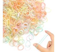 Admygo 1000 Pcs Ice Cream Color Mini Elastic Hair Rings, Strong Hold Thin Stretch Hair Circles for Girls Braids, Daily School, Dance & Party Hairstyling, Suitable for All Hair Types