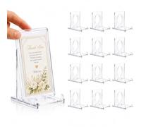 Admygo 12 PCS Mini Card Display Stand, Adjustable Trading Card Stand, Clear Acrylic Card Stands for Trading Card Holder, Displaying Cards and Photos