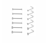 Admygo 120 Pieces 1.5/2.0/2.5mm Hypoallergenic Stainless Nose Stud Set - 60 Pieces L Shaped Nose Rings, 60 Pieces Straight Nose Studs, Nose Piercing Jewellery for Women Men