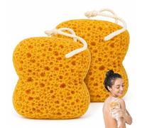 Admygo 2 Pcs Bath Sponge Shower Exfoliating Body Sponge Soft Honeycomb Sponges with Hanging Rope for Bath, Sensitive Skin, Adults and Kids Use