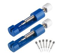 Admygo 2 PCS Watch Link Removal Adjustment Tool, Watch Band Repair Tool with 6 Extra Pins for Strap Adjustment, Portable Watch Strap Adjustment Kit for Watch Band Link Pin - Blue