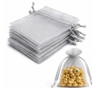 Admygo 20 PCS Light Gray Organza Gift Bags, 10×15cm Sheer Mesh Jewelry Pouches, Mini Candy Gift Bags for Wedding, Birthday, Christmas, Halloween, Valentine’s Day, Easter Party Decor Supplies