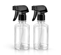 Admygo 250ml Spray Bottle, Empty Refillable Plastic Spray Bottle with Adjustable Nozzle, Fine Mist & Leak Proof Water Spray Bottle for Hair, Cleaning, Plant & Gardening (2 Black)