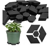 Admygo 40 Pcs Invisible Plant Pot Feet, Non-Slip Stackable Hexagon Pot Risers, Anti-Slip Planter Feet for Indoor & Outdoor, Elevate Flower Pots to Protect Floors & Improve Drainage, Black