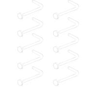 Admygo 45PCS Clear Nose Studs - Acrylic -Shaped Nose Bar Ring - Invisible Piercing Jewelry - Flat Top Bone Studs Retainer - Flexible Nose Retainers for School (Clear)