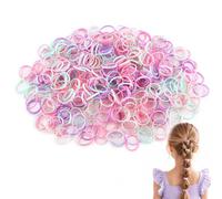 Admygo 495 Pcs Light Purple & Clear Mixed Mini Elastic Hair Rings, Strong Hold Thin Stretch Hair Circles for Girls Braids, Daily School, Dance & Party Hairstyling, Suitable for All Hair Types