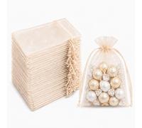 Admygo 50 PCS Light Orange Organza Gift Bags, 10×15cm Sheer Mesh Jewelry Pouches, Mini Candy Gift Bags for Wedding, Birthday, Christmas, Halloween, Valentine’s Day, Easter Party Decor Supplies
