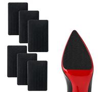Admygo 6 Pcs Black Self-Adhesive Silicone Shoe Grips Anti Slip, Cuttable Shoe Sole Non-Slip Pads Traction Protectors for High Heels, Flats, Dress Shoes, Boots, Red Bottoms