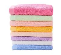 Admygo 8PCS Bamboo Charcoal Fiber Face Cloths, Plain Weave Reusable Facial Cleansing Towels Soft Skin-Friendly Cleansing Cloth Set for Daily Face Washing Makeup Removal and Home Use