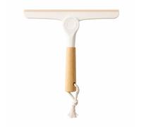 Admygo Bamboo Handle Window Squeegee, 24cm Silicone Blade Shower Squeegee for Glass, Mirror, Bathroom, Car Window, Streak-Free Water Remover with Hanging Rope(Beige)