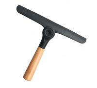 Admygo Bamboo Handle Window Squeegee, 24cm Silicone Blade Shower Squeegee for Glass, Mirror, Bathroom, Car Window, Streak-Free Water Remover with Hanging Rope(Black)