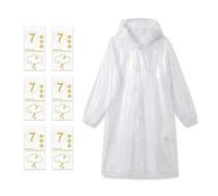 Admygo Disposable Rain Ponchos for Men and Women, 6 PCS Poncho Waterproof Adult, Clear Rain Coat with Drawstring Hood, Lightweight Emergency Rain Gear for Transparent, Travel, Hiking, Festivals